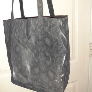 Snakeskin print tote